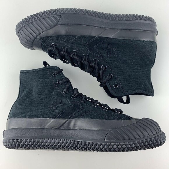 Converse High Tops Mens Size 9 Bosey MC Womens 10.5 Triple Black Water Repellent - Picture 4 of 10